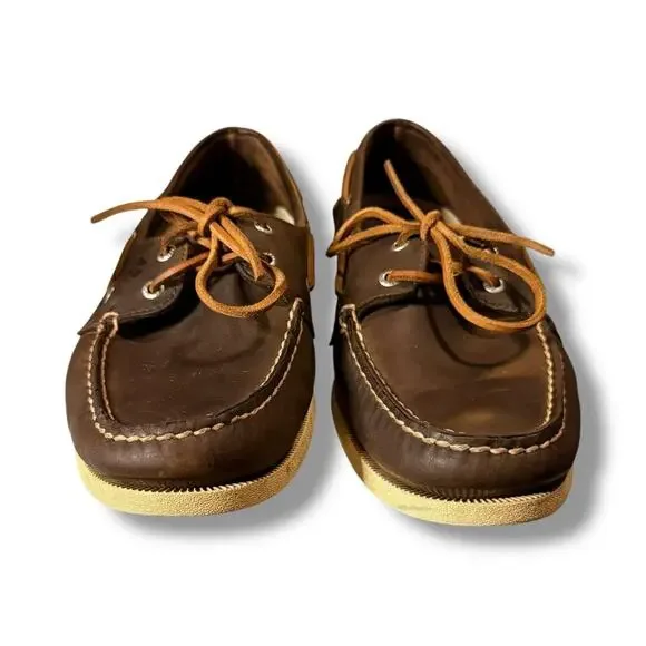 Sperry Top-Sider Deck Shoes Mens Brown Leather Slip On Loafers Size - 11.5